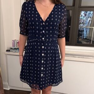 Navy Patterned Dress